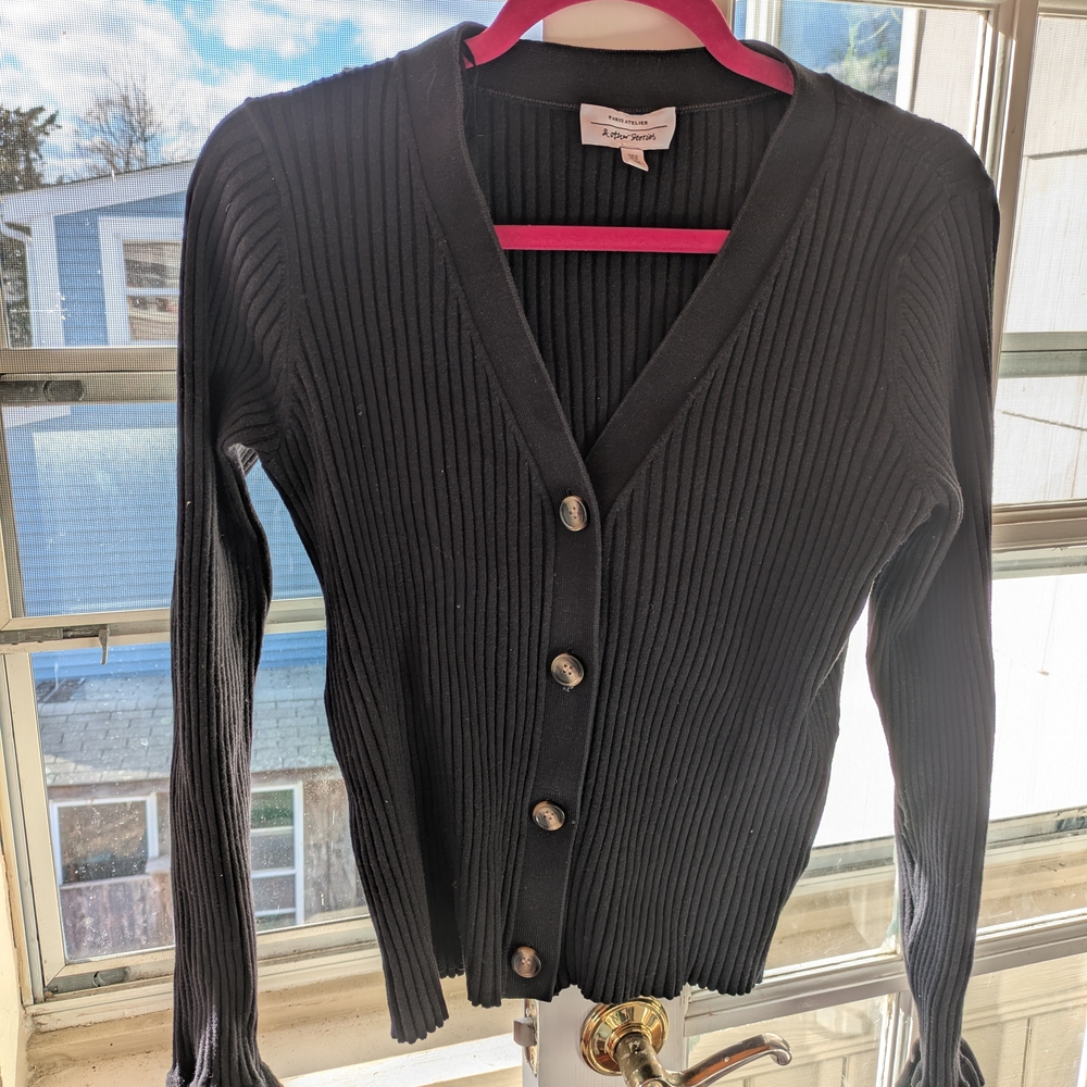 Black Button-Up Cardigan Sweater & Other Stories